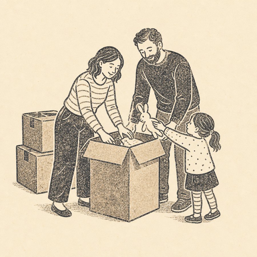 Rubber stamp on kraft